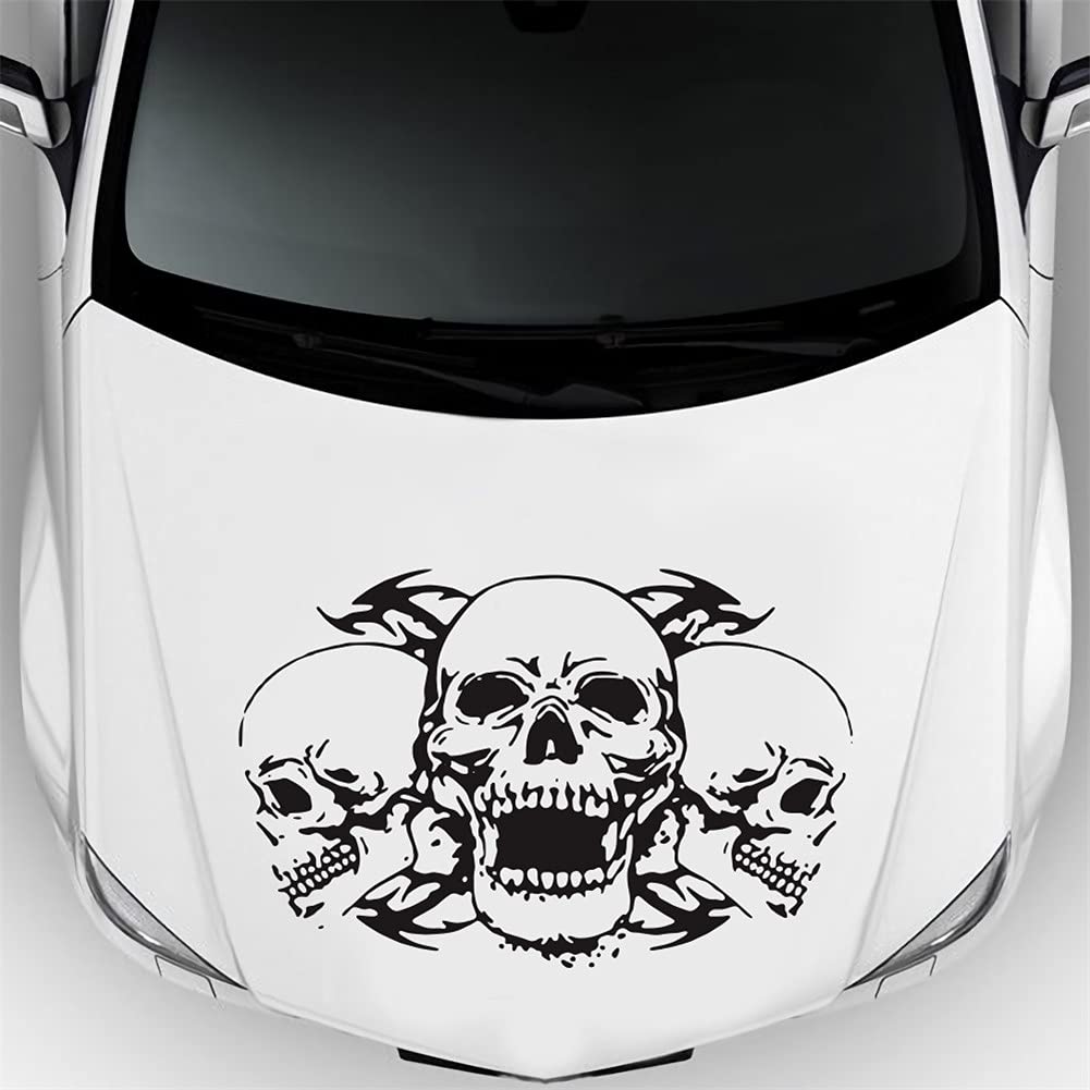 Surakey Horror Schädel Auto Aufkleber Skull Autoaufkleber, Auto Motorhaube Sticker Vinyl Aufkleber Terroristen-Schädel Heckscheibe Skelett Aufkleber,Halloween, Mottoparty von Surakey