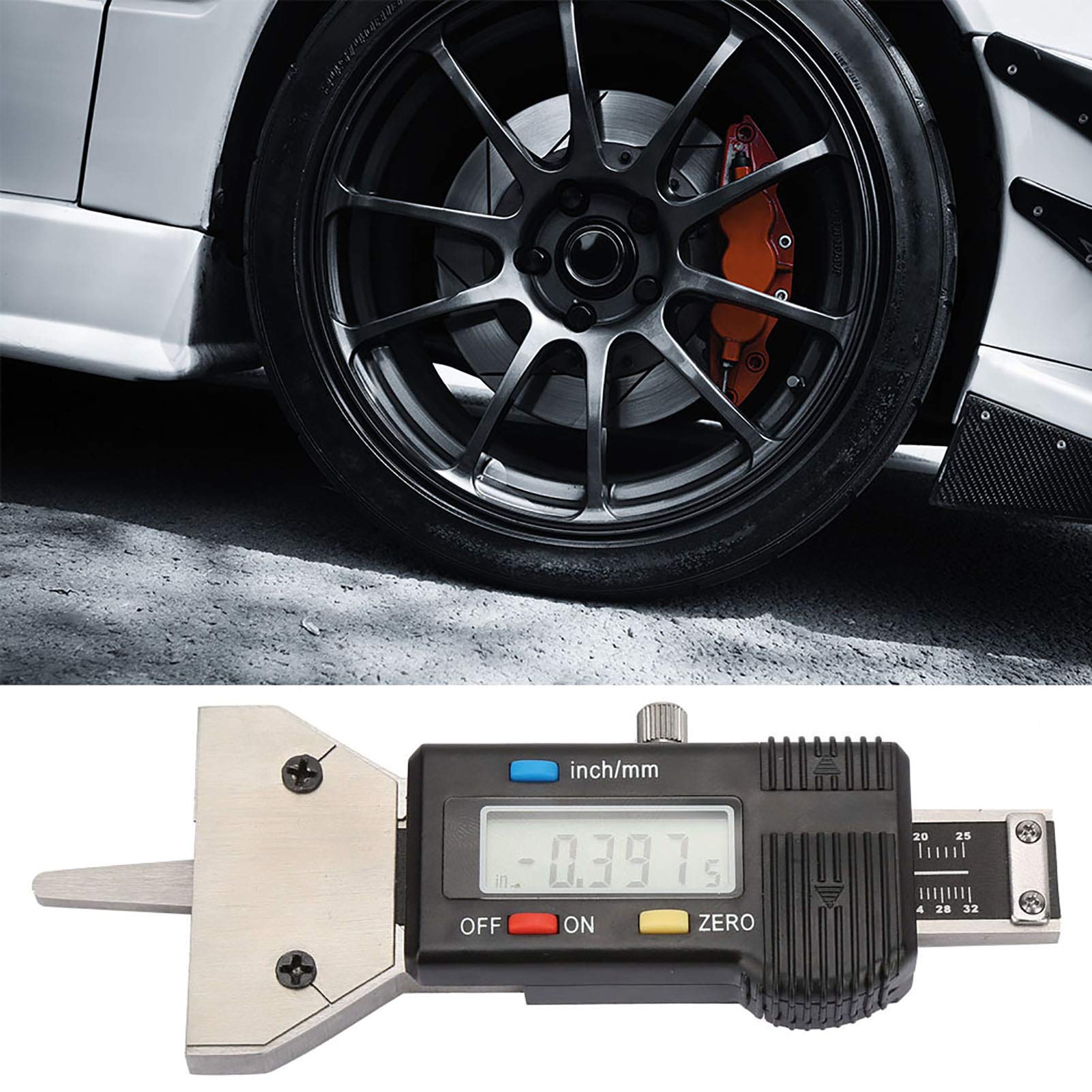 SustVita LCD Digital Tiefen -Tiefenmeter, Profiltiefe 0-25 mm für genaue Reifeninspektions- und Messwerkzeug für Fahrzeuge SustVita LCD Digital Tiefen -Tiefenmeter, Profiltiefe 0-25 mm für genaue Reifeninspektions- und Messwerkzeug für Fahrzeuge von SustVita