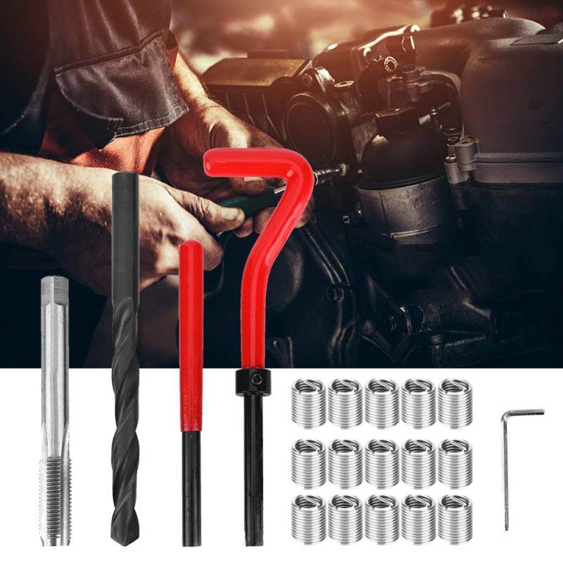 SustVita Metric Retheading Tool Set, M9x1.25 -Fadenreparatur -Kit mit 20 PCs Edelstahleinsätze für die Reparatur von Weibchenfaden von SustVita