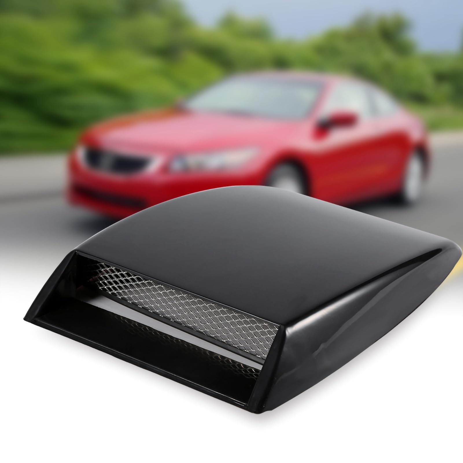 SustVita dekorative Haube Entlüftungsabdeckung Universal Car Air Einlass Scoop Turbo Motorhaube Aufkleber (Schwarz) von SustVita