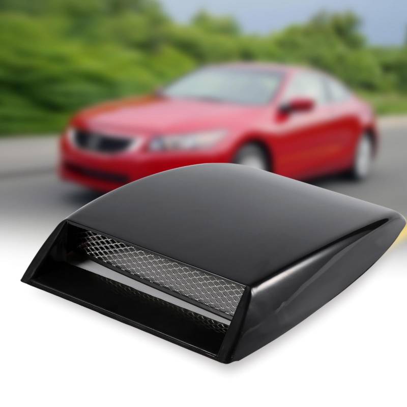 SustVita dekorative Haube Entlüftungsabdeckung Universal Car Air Einlass Scoop Turbo Motorhaube Aufkleber (Schwarz) von SustVita