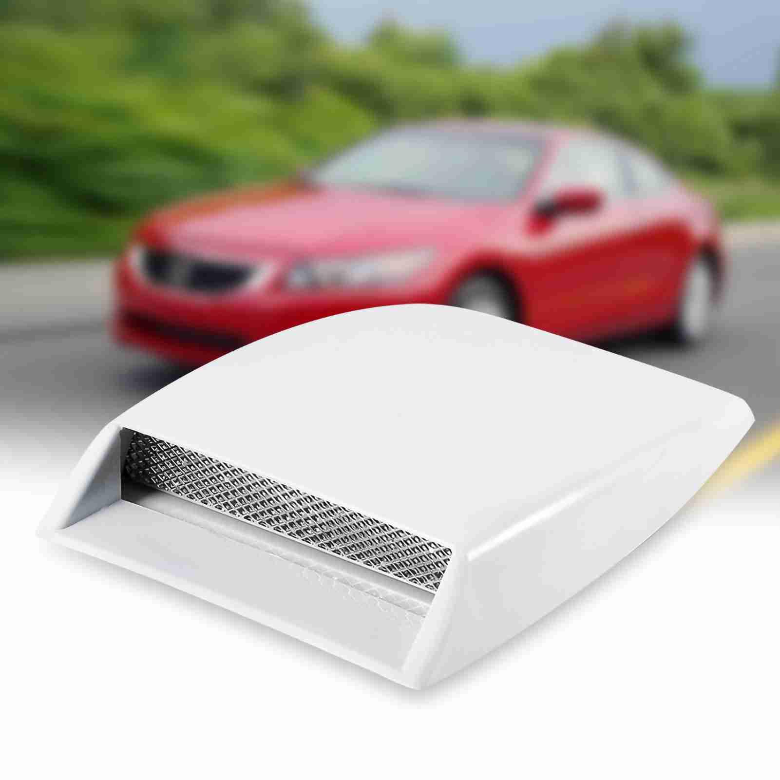 SustVita dekorative Haube Entlüftungsabdeckung Universal Car Air Einlass Scoop Turbo Motorhaube Aufkleber (Weiß) von SustVita