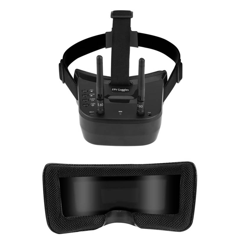 Sustvita 5,8 GHz Mini FPV Schutzbrille 3 Zoll LCD -Display Video -Headset mit 40 -CH -Empfänger und gebaut - in 1200 -mAh -Batterie für FPV -Drohnenrennen von SustVita
