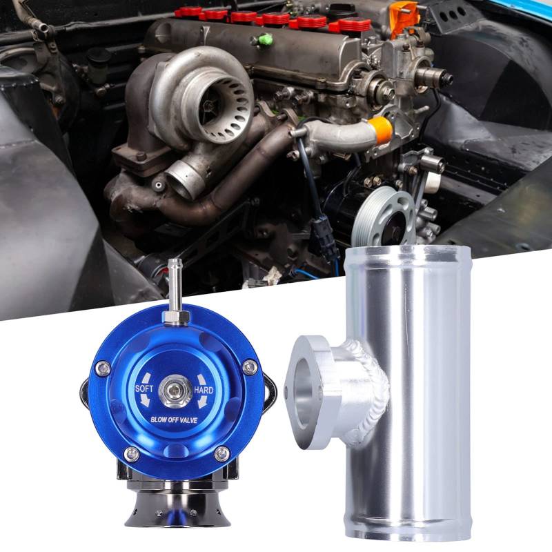 Sustvita Aluminium Billet Turbo Blow Ventil 2,5 -Zoll -Flanschrohr Typer General SDDBOVGRSBL FPG250 (Blau) von SustVita