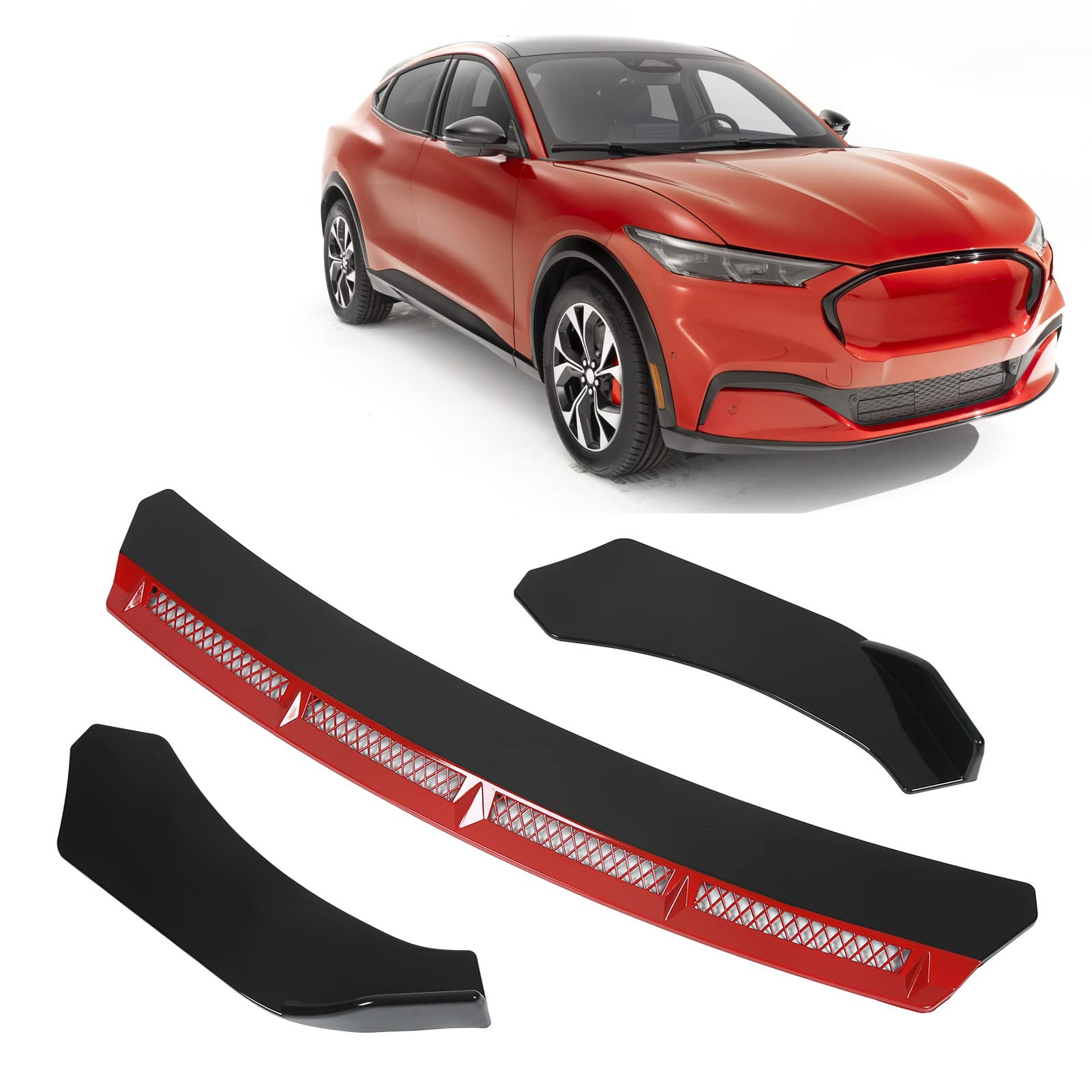 Sustvita Front Stoßstange Lip Body Kit, Universal Spoiler Flügelmodifikation für einfache Installation an den meisten Fahrzeugen (Red) von SustVita