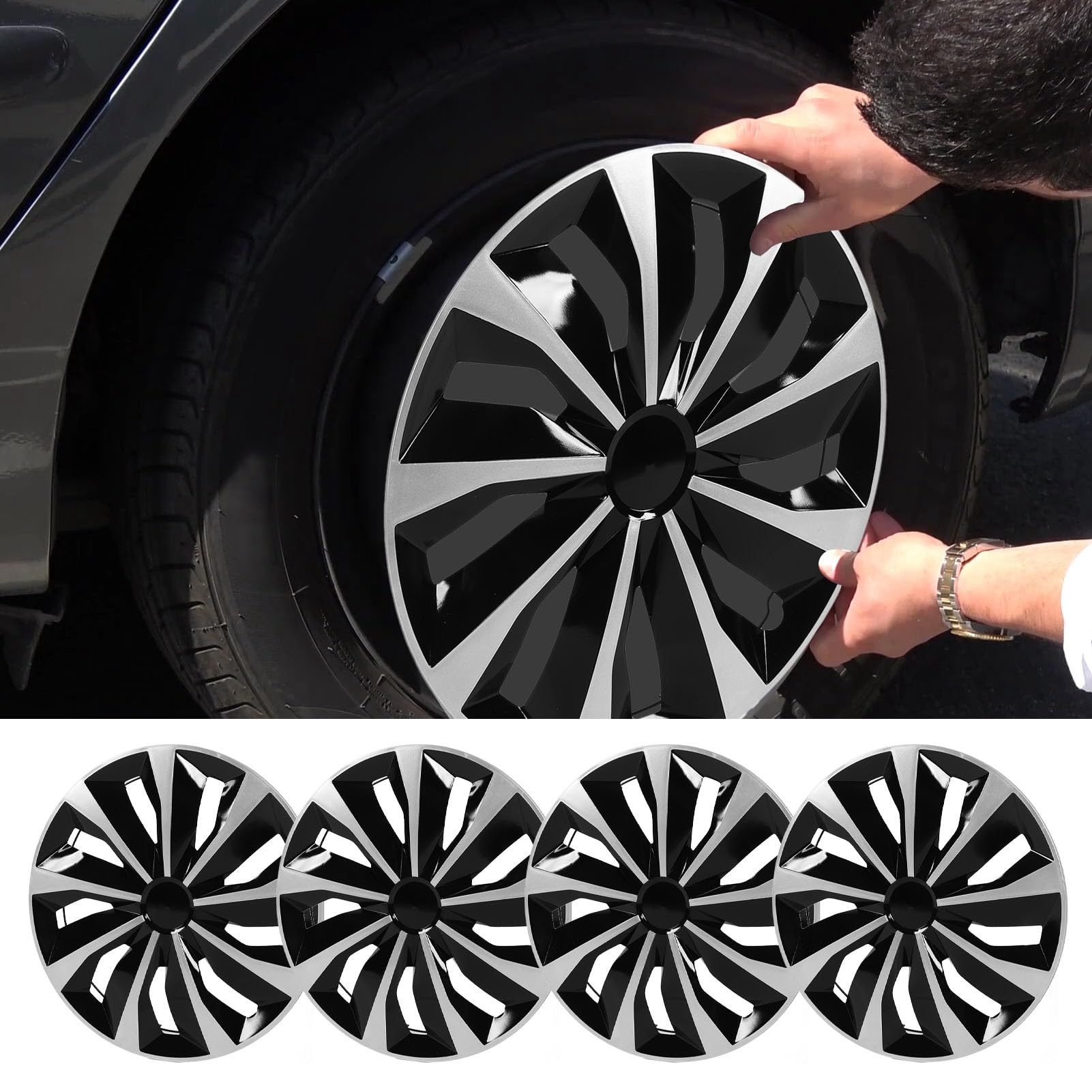 Sustvita Snap on Hubcap Set für, 4 PCs 17 Zoll Universal Hubcap -Radabdeckungen, Outlast Rim Deckel Trim Protector Ersatz -Hub Caps Kit Kit Sustvita Snap on Hubcap Set für, 4 PCs 17 Zoll Universal Hubcap -Radabdeckungen, Outlast Rim Deckel Trim Protector Ersatz -Hub Caps Kit Kit von SustVita