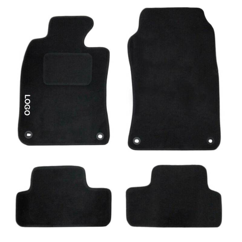 Auto-Fußmatten aus Teppich, mit 4 Clips zur Befestigung und Logo von Susy Shop