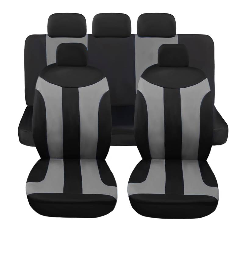 Susy Shop Autositzbezüge, universelles Modell, komplettes Set vorne und hinten, für mittlere Nutzfahrzeuge, nicht geeignet für Suv LS05 (LS05-GRIGIO) von Susy Shop
