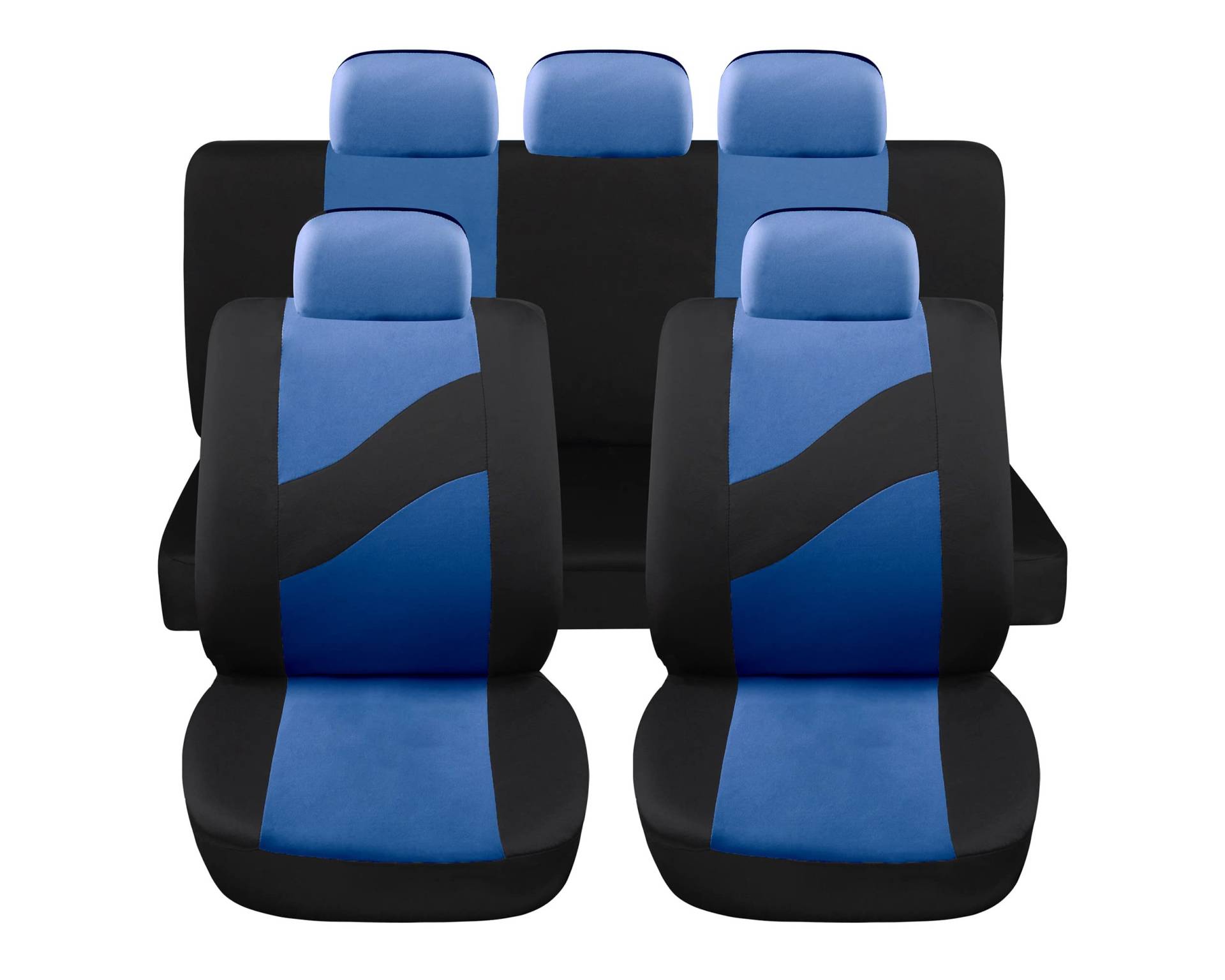 Susy Shop LS08 Universal-Sitzbezüge für vorne und hinten, bequem, atmungsaktiv, Schutzbezüge für kleine mittelgroße Nutzsitze, kein SUV (Blau) von Susy Shop