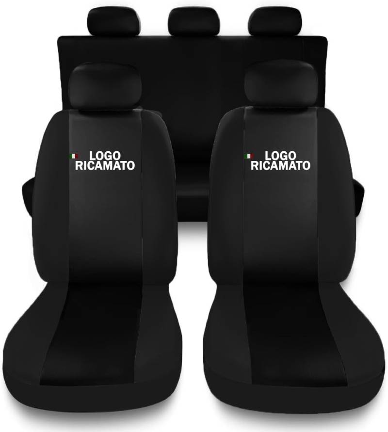 Susy Shop Sitzbezüge kompatibel für Arona mit gesticktem Logo, komplettes Set Sitzbezüge für Autositze, Made in Italy (Schwarz - Schwarz) von Susy Shop