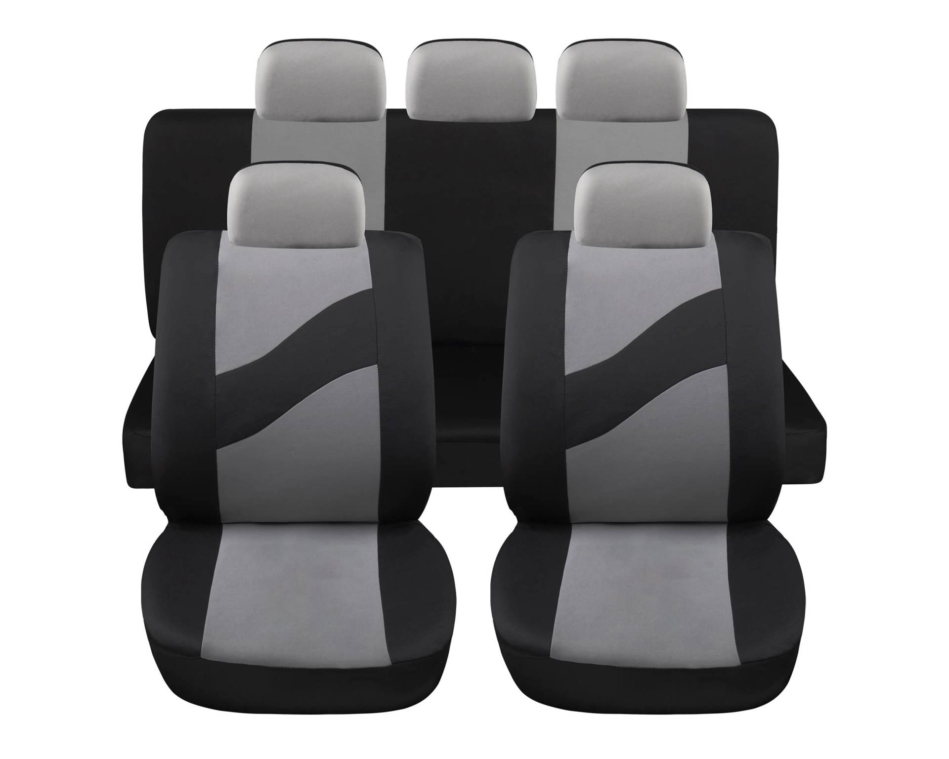 Susy Shop Universal-Autositzbezüge LS08 | Komfortables Vorder- und Rücken-Set | Schutz für kleine mittelgroße Sitze | kein Suv (Grau) von Susy Shop
