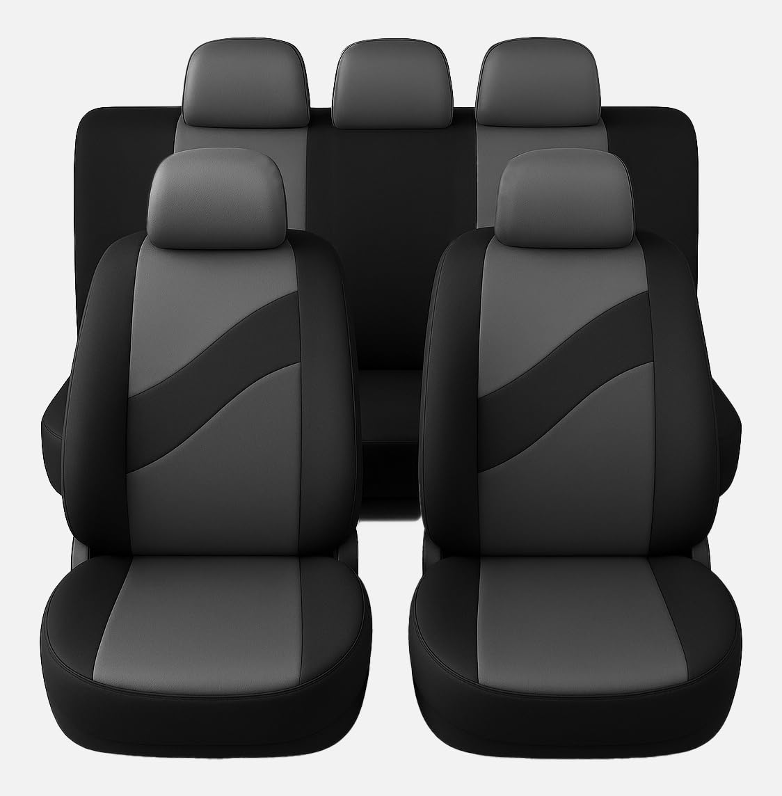 Susy Shop Universal-Autositzbezüge LS08, Auto Zubehör | Komfortables Vorder- und Rücken-Set | Schutz für kleine mittelgroße Sitze | kein Suv (Grau) von Susy Shop