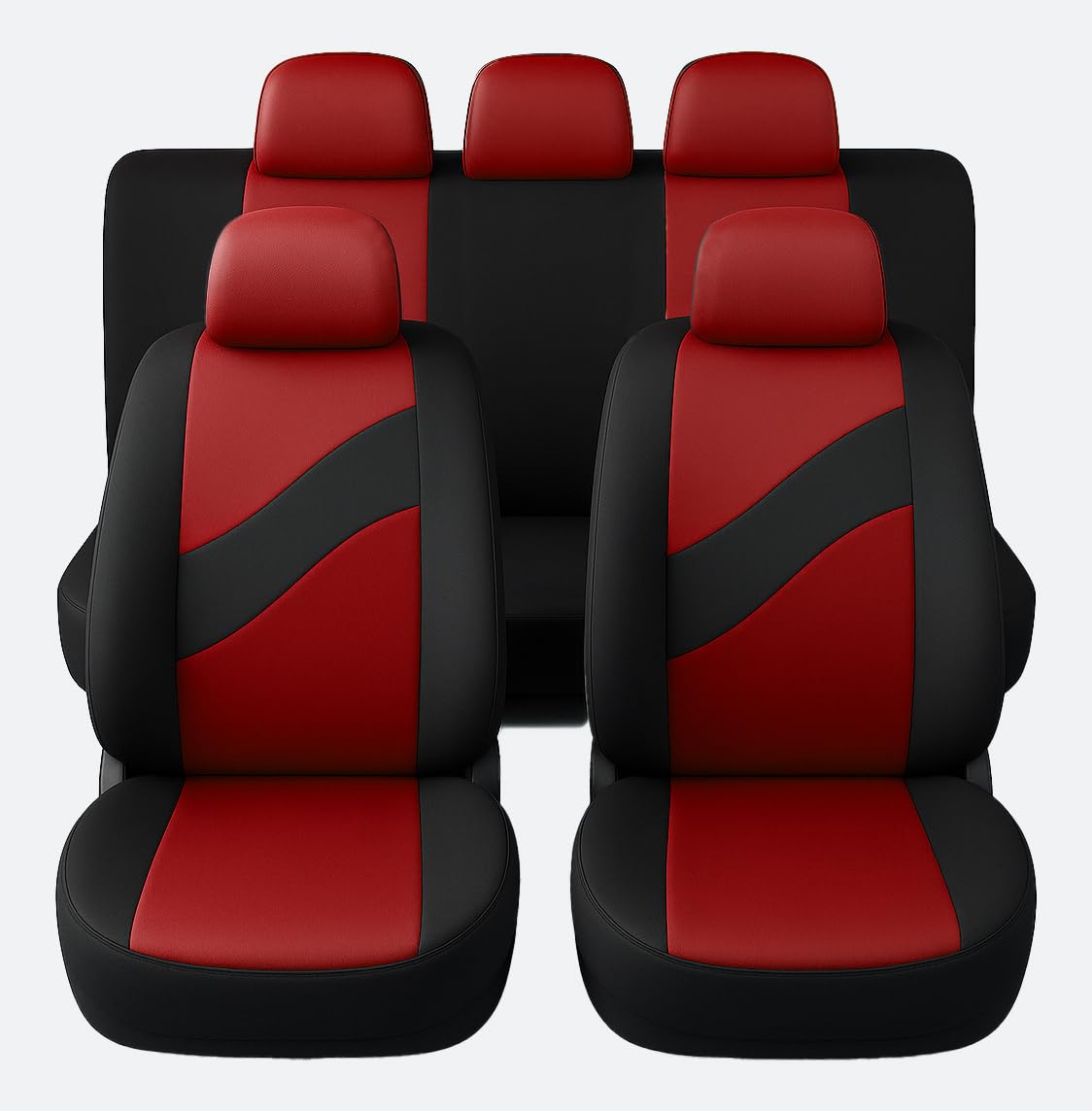 Susy Shop Universal-Autositzbezüge LS08 | Komfortables Vorder- und Rücken-Set | Schutz für kleine mittelgroße Sitze | kein Suv (Rot) von Susy Shop