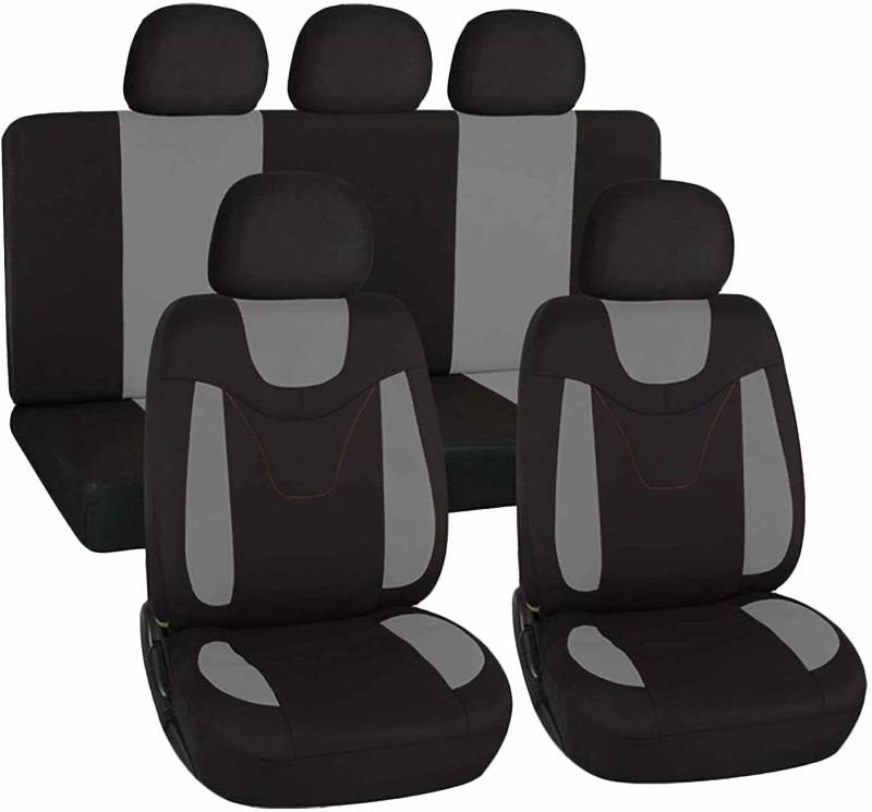 Universal-Sitzbezüge aus Polyester, Standard, 2 Reißverschlüsse hinten - N (grau) von Susy Shop