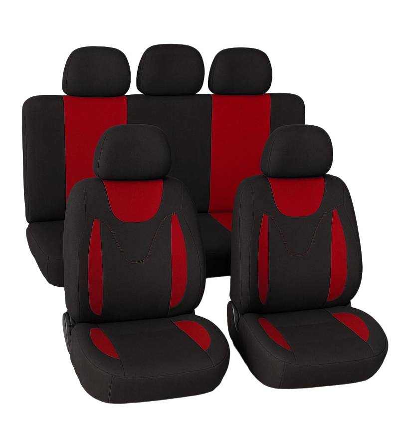 Universal-Sitzbezüge aus Polyester, Standard, 2 Reißverschlüsse hinten - N (rot) von Susy Shop