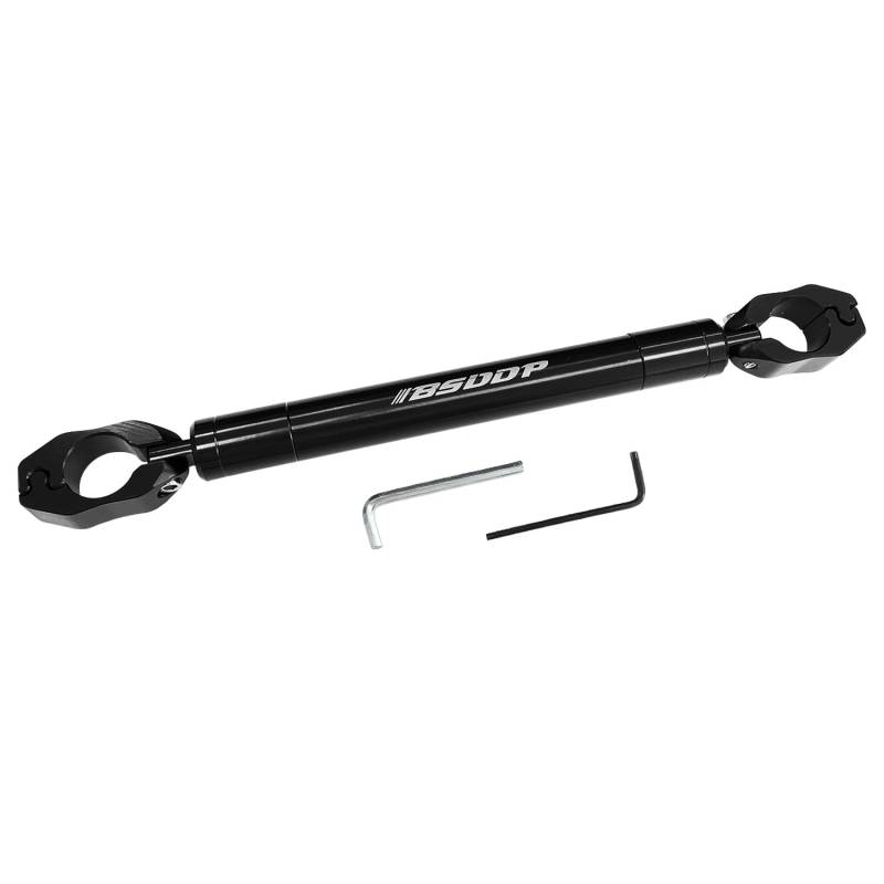 Sutekus Universelle verstellbare Motorrad-Lenkerstange mit 22 mm Klemmdurchmesser, Aluminiumlegierung, Motorrad-Lenker, Querstange, Schwarz von Sutekus