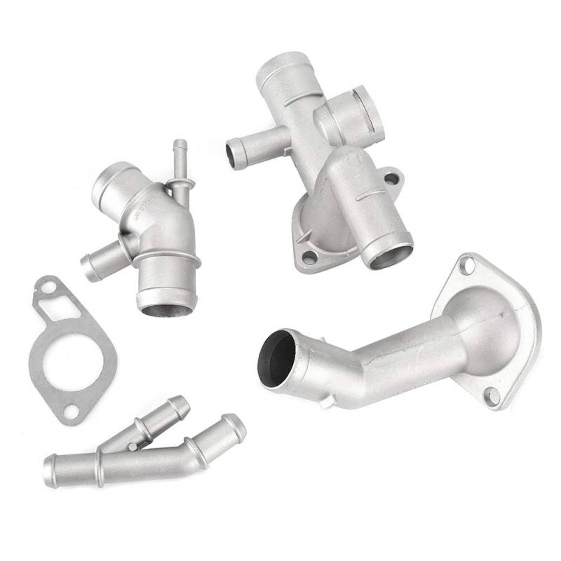 Kühlmittelflansch Kit, 4 Teile/satz Aluminium Motor Kühlmittelschlauch Flansch Kit Fit Für Mk4 1,8 T 2000-2005 06A121132A von Suuonee