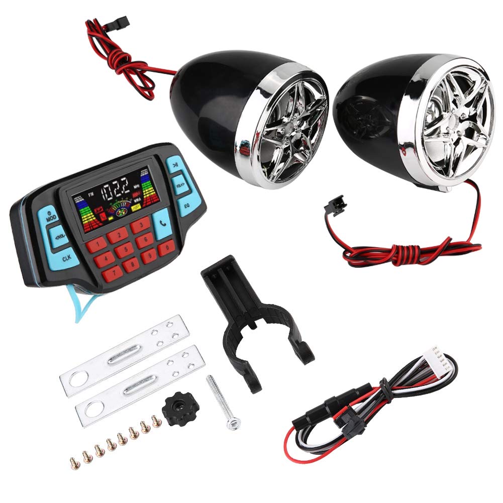 Motorrad MP3 System, wasserdichtes Motorrad BT MP3 Player, Stereo Lautsprechersystem, USB TF Kartenträger von Suuonee