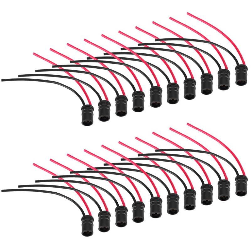 Suuonee Auto Sicherungshalter Stecker, 20pcs T10 W5W Glühbirnen Verlängerung Sockel Halter Stecker Weichgummi für Autos Bikes Boote von Suuonee