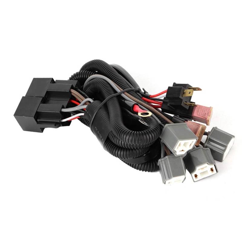 Suuonee LED-Kabelbaum, Auto-LED-Scheinwerfer ABS-Kabelbaum Beleuchtung Boost mit für H4-Adapter vier Lichter von Suuonee