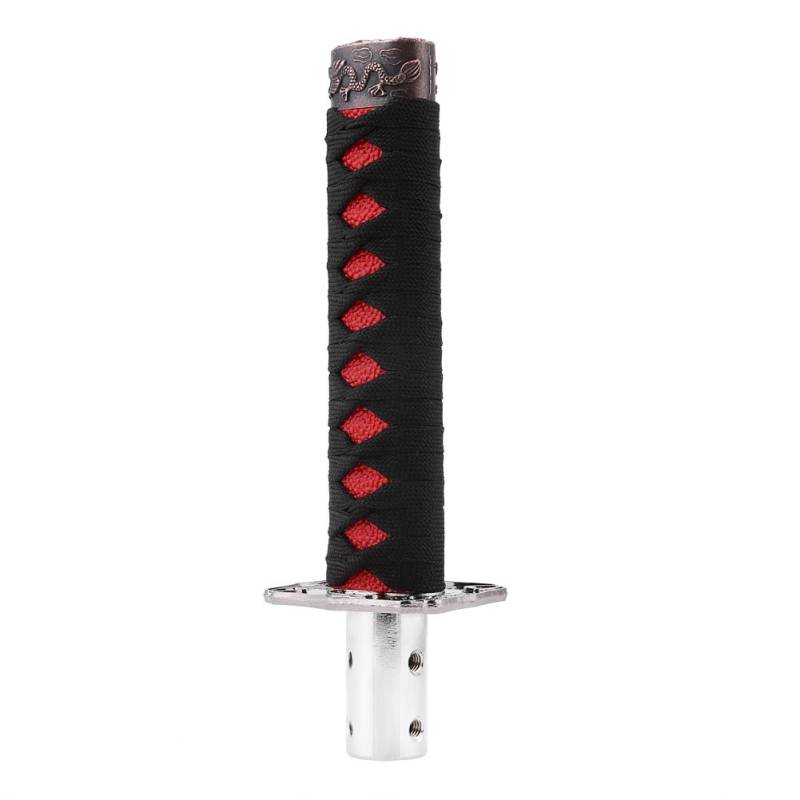 Suuonee Schaltknauf, Universal Japanese Sword Car Schaltknauf Shifter mit 4 Adaptern Schwarz + Rot von Suuonee