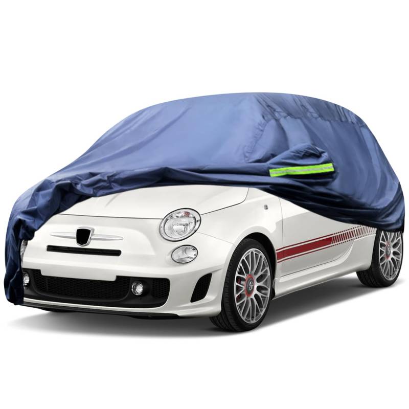 Svnqney Autoabdeckplane 10 Schichten Vollgarage Autoabdeckung Vollgarage Staubdicht Wasserdicht Autohülle Autoplane Car Cover für FIAT 500F 2007-2022 von Svnqney