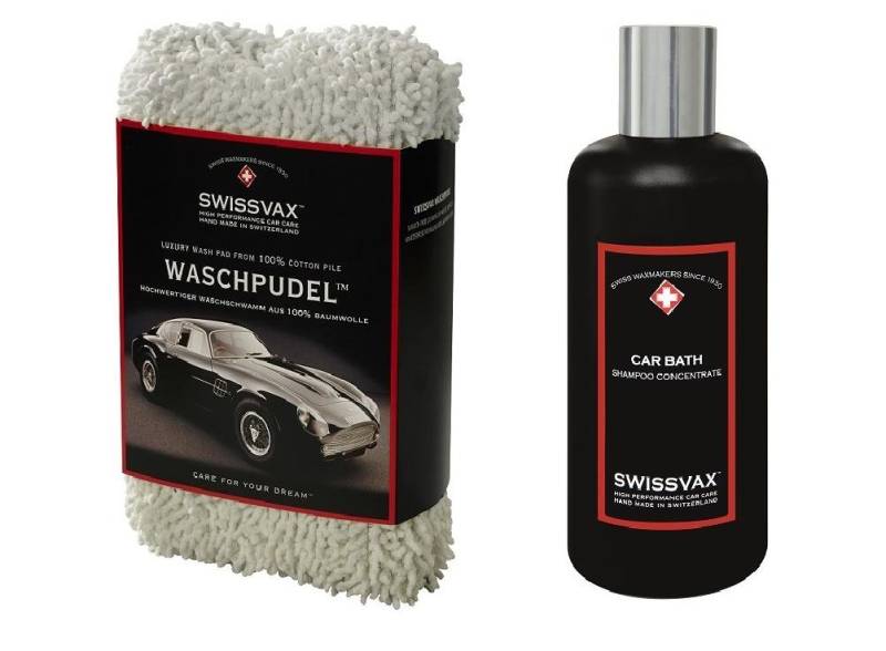 SWISSVAX SWIZÖL Car Wash Kit Einsteiger-Set mit Waschpudel, Car Bath von SWISSVAX