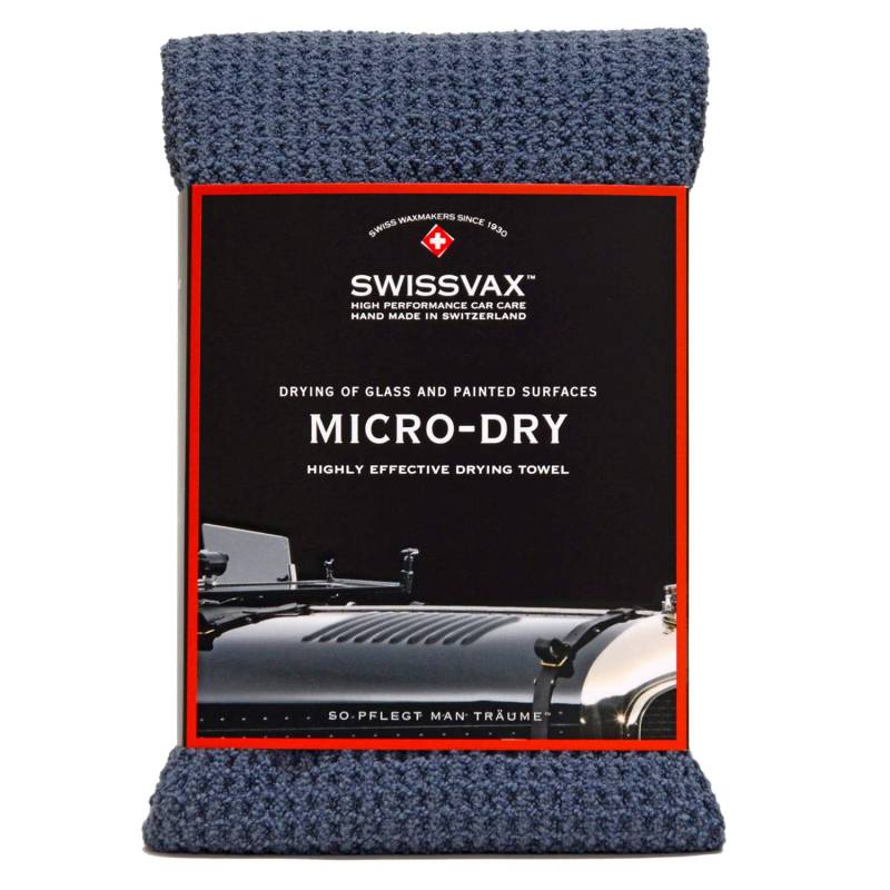 SWISSVAX MICRO-DRY superweiches premium Microfaser Trockentuch, Auto Trockenwunder Waffeltuch mit enormer Saugkraft, absolut streifenfrei trocknen, 80x55 cm groß anthrazit grau von SWISSVAX