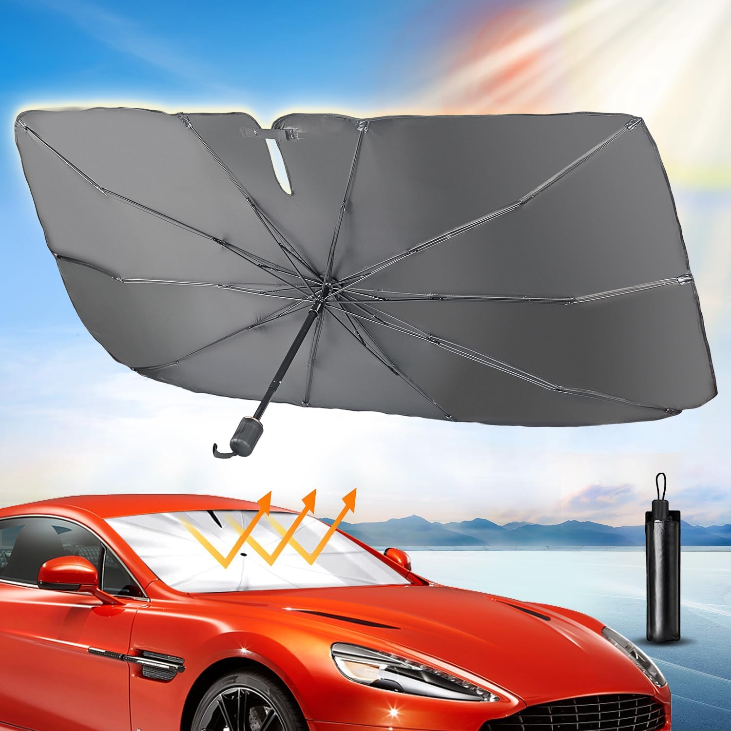 Sxiio Faltbarer Sonnenschutz für Windschutzscheibe Avan Auto – Reflektierendes Material 99 Sonnenschutz – Universal Sxiio Faltbarer Sonnenschutz für Windschutzscheibe Avan Auto – Reflektierendes Material 99 Sonnenschutz – Universal von Sxiio