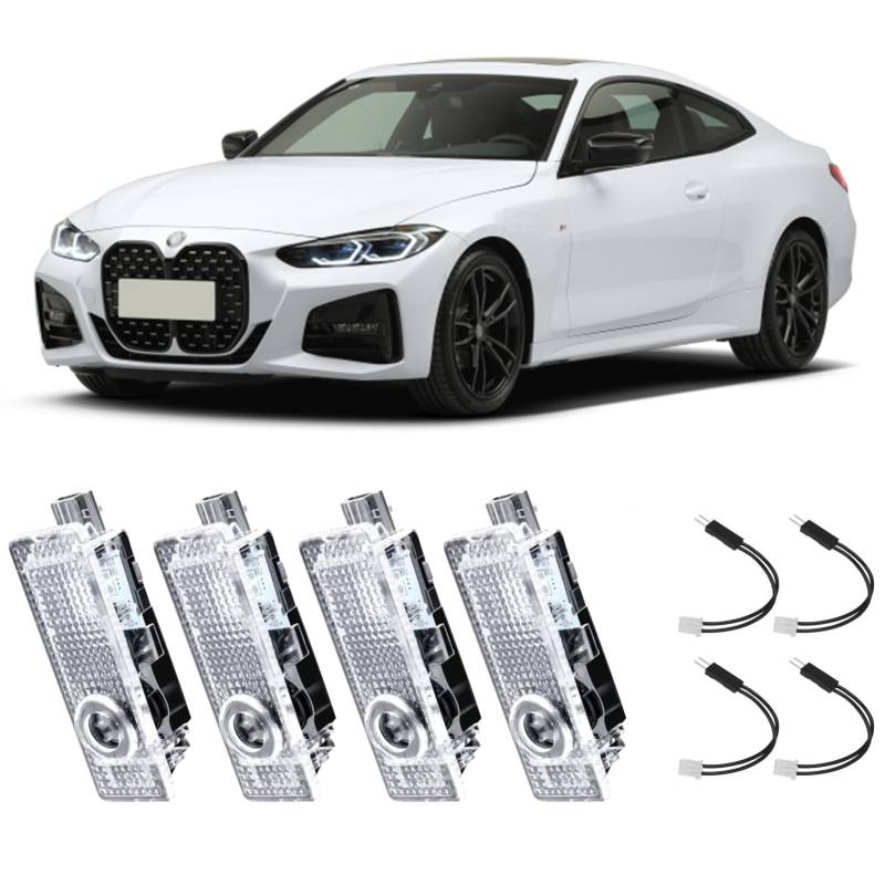 Sylswx 4 Stück Autotür Licht Projektor Türbeleuchtung Anwendbar auf 1 2 3 4 5 6 7er M GT X1 X3 X4 X5 X6, Türprojektoren Einstiegsbeleuchtung Unterbodenbeleuchtung Auto Zubehör von Sylswx
