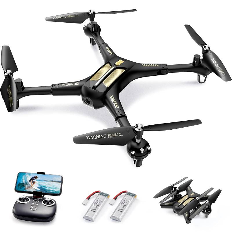 SYMA X600W Faltbare Drohnen mit Kamera für Anfänger 1080P HD FPV Live Video, Gestensteuerung, 2 Geschwindigkeitsmodi, RC Quadcopter mit 2 Batterien für Jungen und Mädchen Spielzeug Geschenk von SYMA