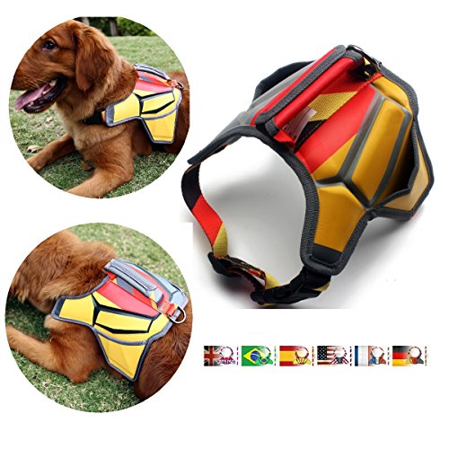 SymbolLife Verstellbar Hundegeschirr Sicherheitsgeschirr für Hunde mit Griff No Pull Reflektierend Atmungsaktiv Brustgeschirr Nationalflagge Weltmeisterschaft FIFA 2018 (S, Deutschland) von SymbolLife
