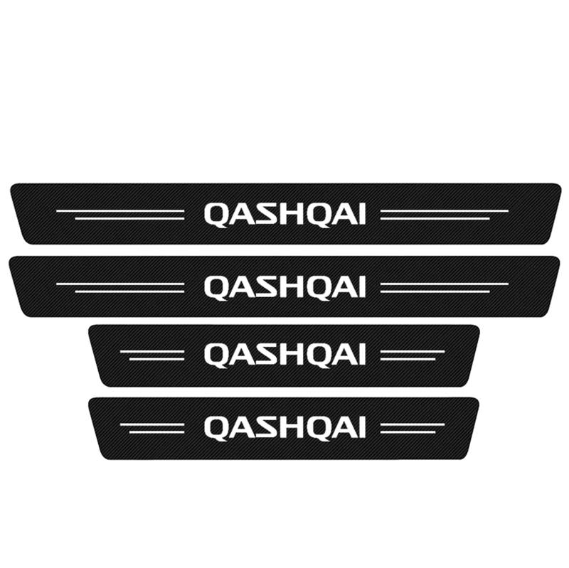 4 Stück Kohlefaser Auto Einstiegsleisten für NIS-san Qashqai J10 J11 J12 Einstiegsleisten Anti-Rutsch Verschleißplatte Styling Dekoration Zubehör,White von Symilov