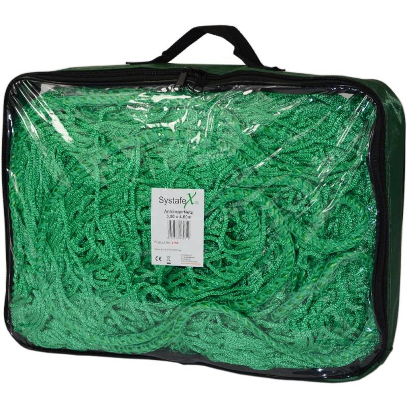 Systafex Anhängernetz Ladungssicherungsnetz Transportnetz 3m x 4m Grün Nylon, Baumwolle Seil Anhänger von Systafex