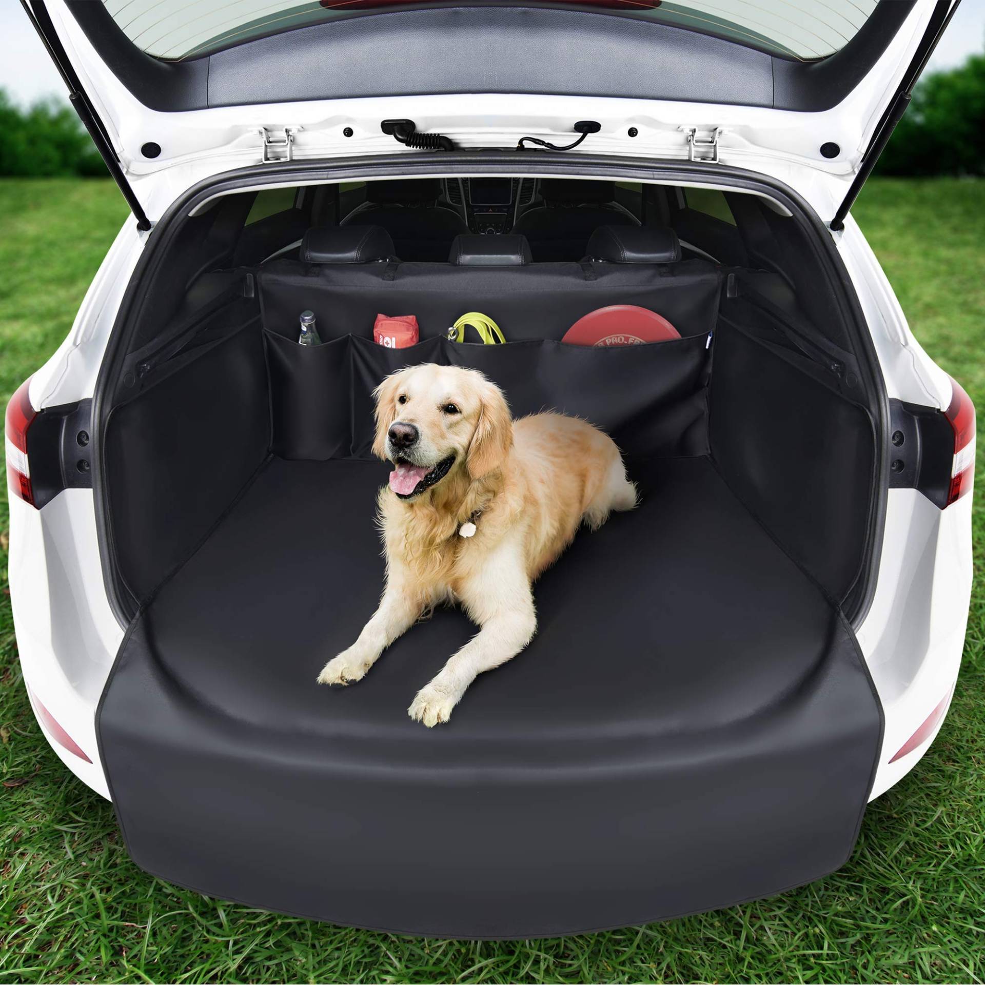 Kofferraumschutz Hund mit Seitenschutz - Innovative Organizer Funktion - Universal Auto Kofferraum Hundedecke - Robuste Schutzmatte für Hunde (192 x 105 x 36) von Systemoto