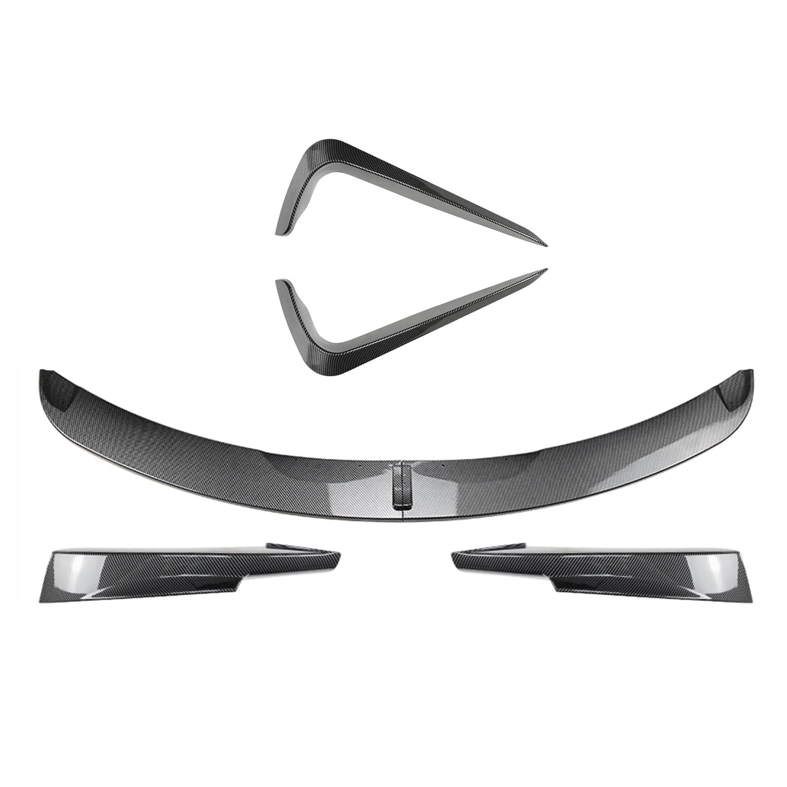 Szwaldaper, for, 3er E90 E91 LCI M Sport 325i 335i 2009-2012 Frontspoilerlippe Splitter + seitlicher Lüftungsschlitz-Ansaugrahmen-Ziersatz Lüftungsblende für Nebelscheinwerfer(Carbon Fiber Look) von Szwaldaper