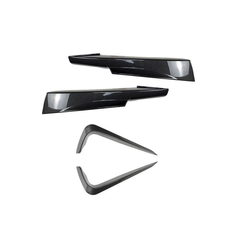 Szwaldaper, for, 3er E90 E91 LCI M-Tech 320i 330i 2009-2012 Frontstoßstange Seitlicher Entlüftungsrahmen + Splitter-Spoilerabdeckung Ziersatz Lüftungsblende für Nebelscheinwerfer(Carbon Fiber Look) von Szwaldaper