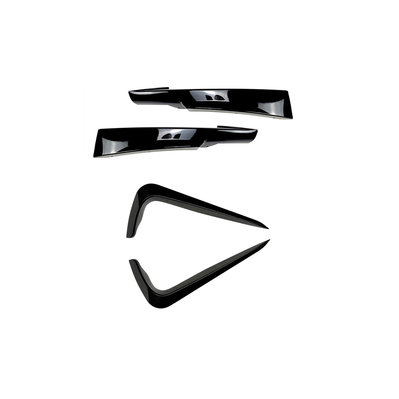 Szwaldaper, for, 3er E90 E91 LCI M-Tech 320i 330i 2009-2012 Frontstoßstange Seitlicher Entlüftungsrahmen + Splitter-Spoilerabdeckung Ziersatz Lüftungsblende für Nebelscheinwerfer(Glossy Black) von Szwaldaper