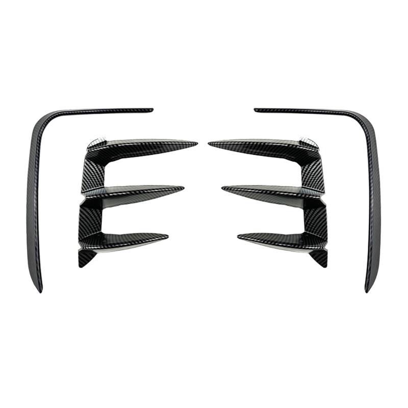 Szwaldaper, for, X3 G01 LCI M Sport 2022-2024 Heckspoilerblende Splitter Canard Tush Style Carbonfaser-Optik/Schwarz glänzend Lüftungsblende für Nebelscheinwerfer(4X Fake Carbon A) von Szwaldaper