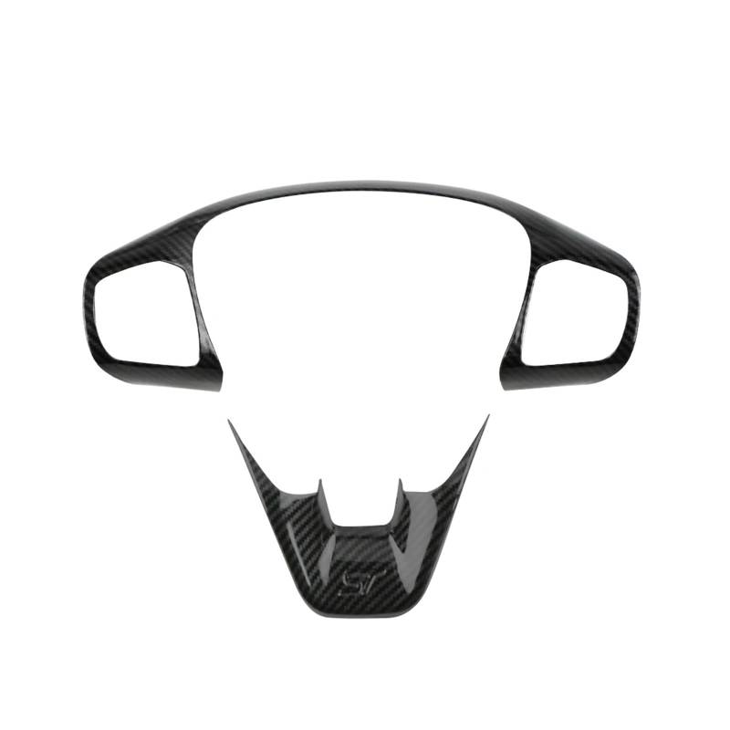 Szwaldaper 1 Set ABS Carbon Faser Auto Lenkrad Trim Control Button Rahmen Abdeckung Zubehör, for Ford, for Fiesta, for ST MK8 2017-2022 Auto-Lenkradaufkleber(Silver) von Szwaldaper