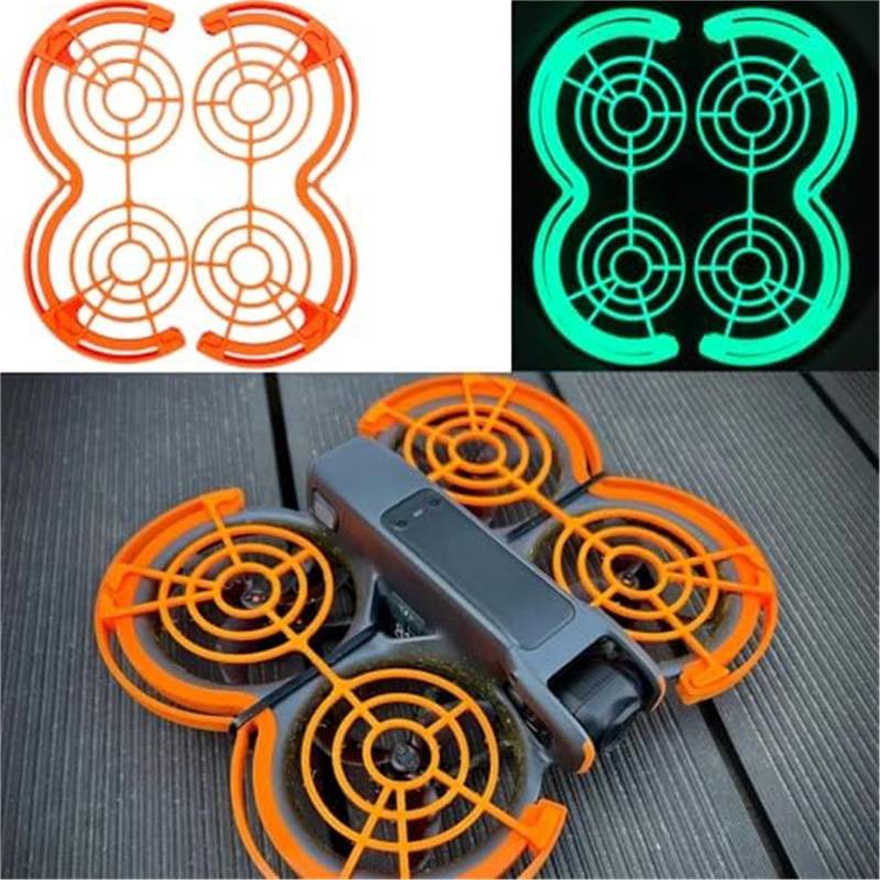 Szwaldaper 2 Propellerschutzabdeckungen, Schutzring for Propeller, for DJI, 2 Propeller, Antikollisionsrahmenschutz (Orange) Drohnen-Propellerschutz(Black Fluorescent) von Szwaldaper