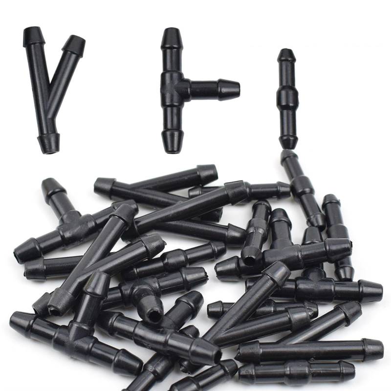 Szwaldaper 2 m Scheibenwischer-Waschdüsenschlauch mit Verbindungssatz TY Gerades Rohr Windschutzscheiben-Sprühstrahl-Wasserschlauch Flüssigkeitsrohrverbinder Auto-Scheibenwaschdüse(18pcs Connectors) von Szwaldaper