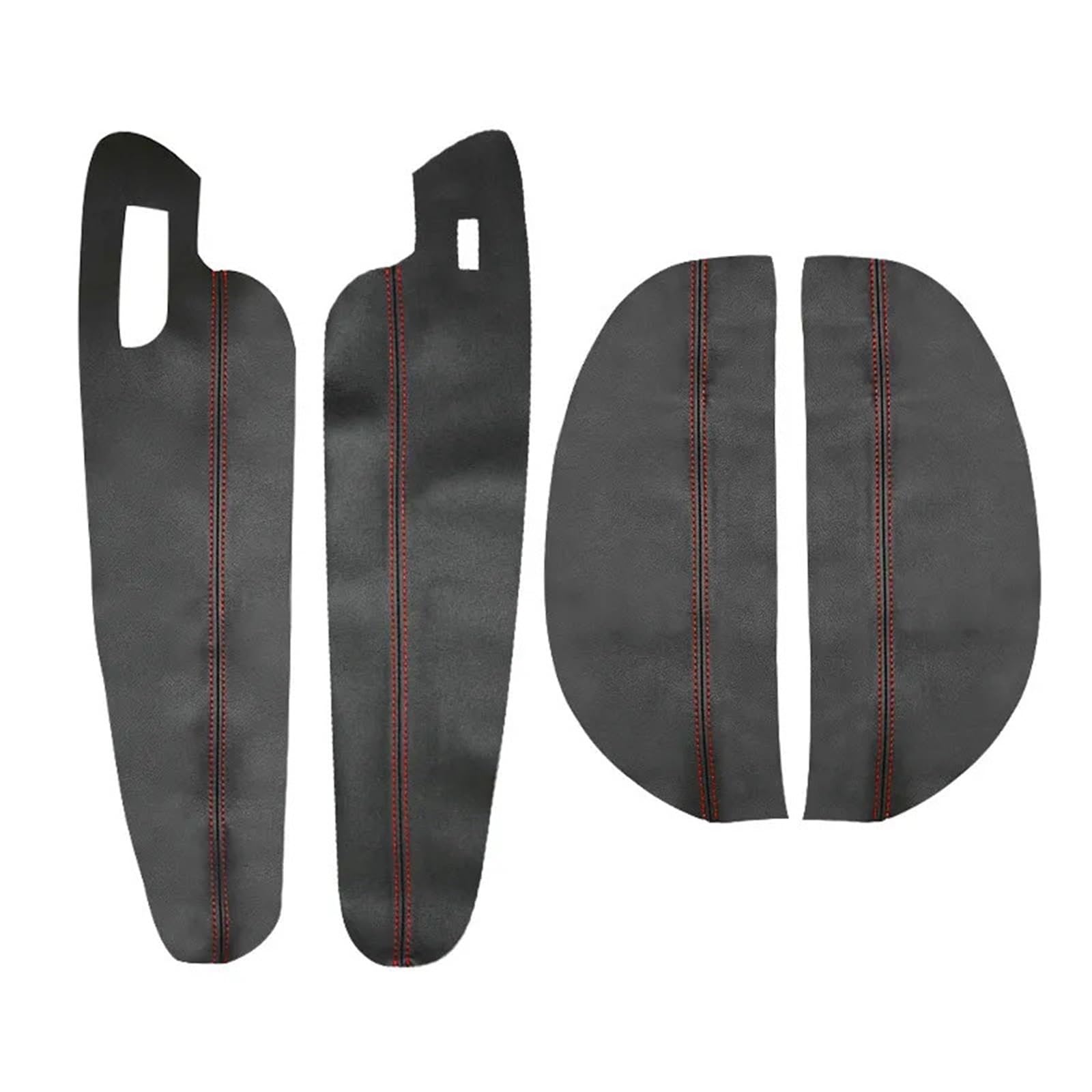Szwaldaper 4 Stück, for VW, for Golf, for 7 VII MK7 2014 2015 2016 2017 2018, nur 2/3 Türen, Auto-Innentür-Armlehnenverkleidung, Mikrofaser-Lederbezug Auto-Innentürverkleidung(Black-red line) von Szwaldaper