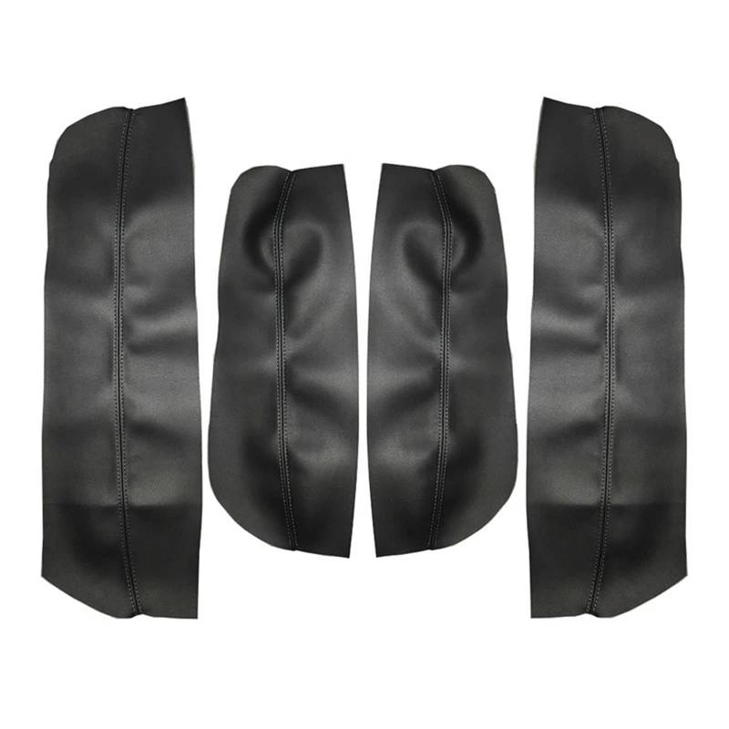 Szwaldaper 4 Teile/Satz, for Peugeot, 3008 2011 2012 Auto Innentür Armlehne Panel Schwarz Mikrofaser Leder Abdeckung Trim Zubehör mit Werkzeug Auto-Innentürverkleidung(Black) von Szwaldaper