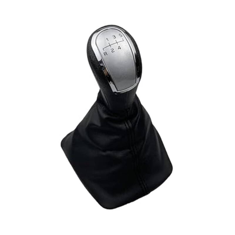 Szwaldaper 5 6 Gang 12 mm Schaltknauf Gamasche Kofferraumabdeckung, for Skoda, for Octavia, A5 A6 2004–2012, manueller Hebel, Schalthebel, Griffstift Schaltsackabdeckung fürs Auto(BLACK 5 Speed Silver von Szwaldaper