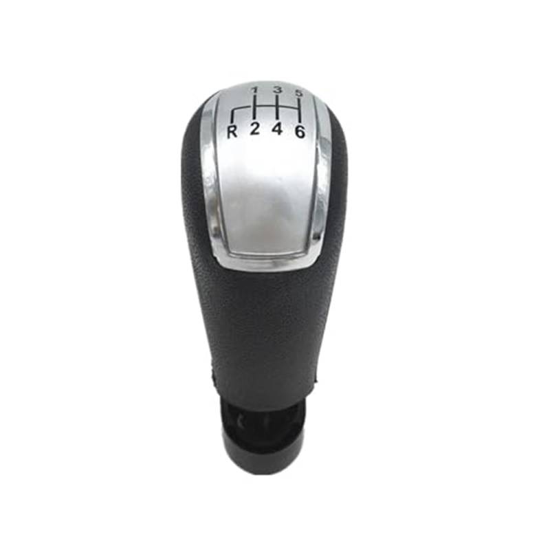 Szwaldaper 5 6 Gang 12 mm Schaltknauf Gamasche Kofferraumabdeckung, for Skoda, for Octavia, A5 A6 2004–2012, manueller Hebel, Schalthebel, Griffstift Schaltsackabdeckung fürs Auto(BLACK 6 Speed Silver von Szwaldaper
