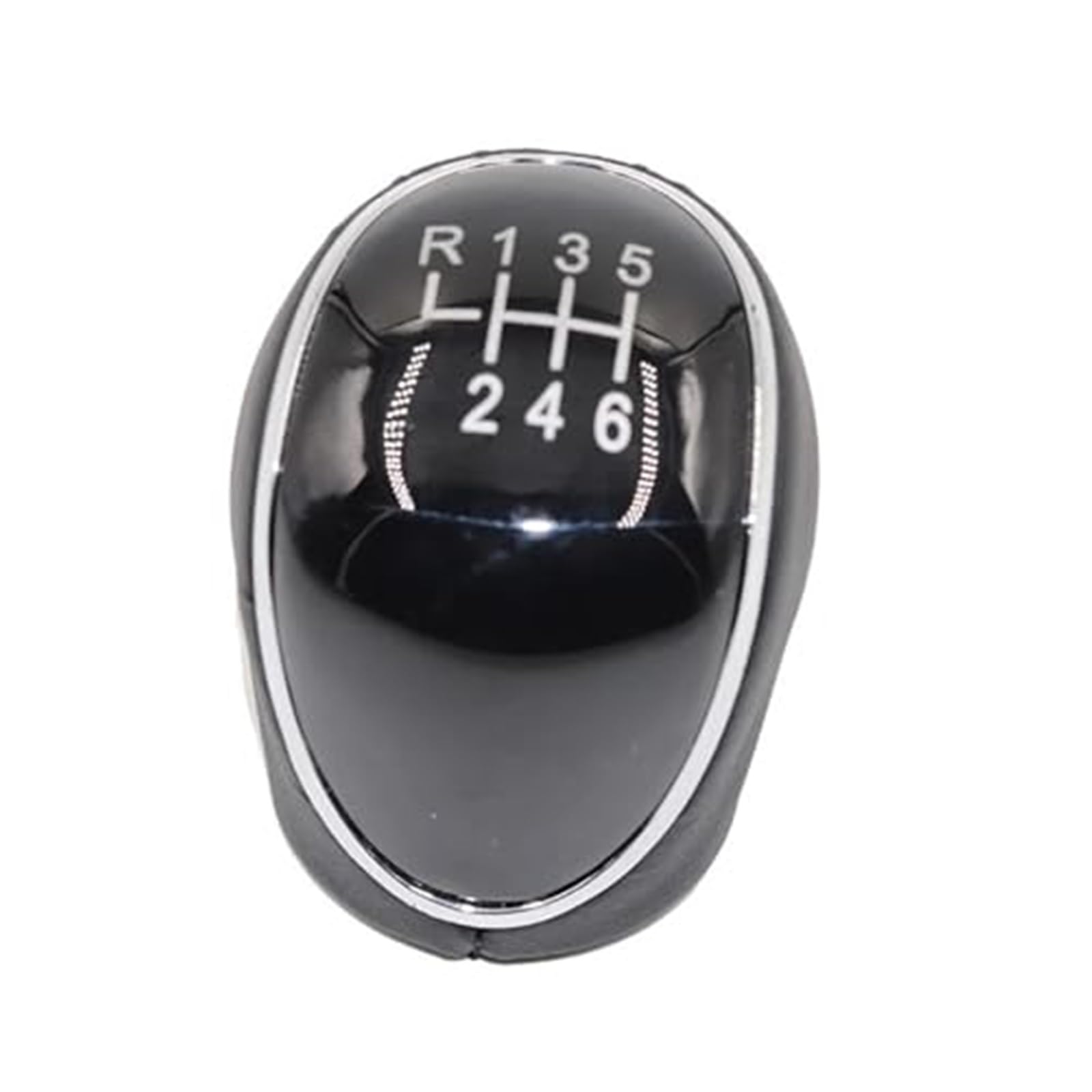 Szwaldaper 5 6 Gang Auto Schaltknauf Schalthebel, for Ford, for Mondeo, IV S-MAX C-MAX Transit, for Focus, MK3 MK4, for Kuga, Schaltsackabdeckung fürs Auto(Black R 1 2 3 4 5 6) von Szwaldaper