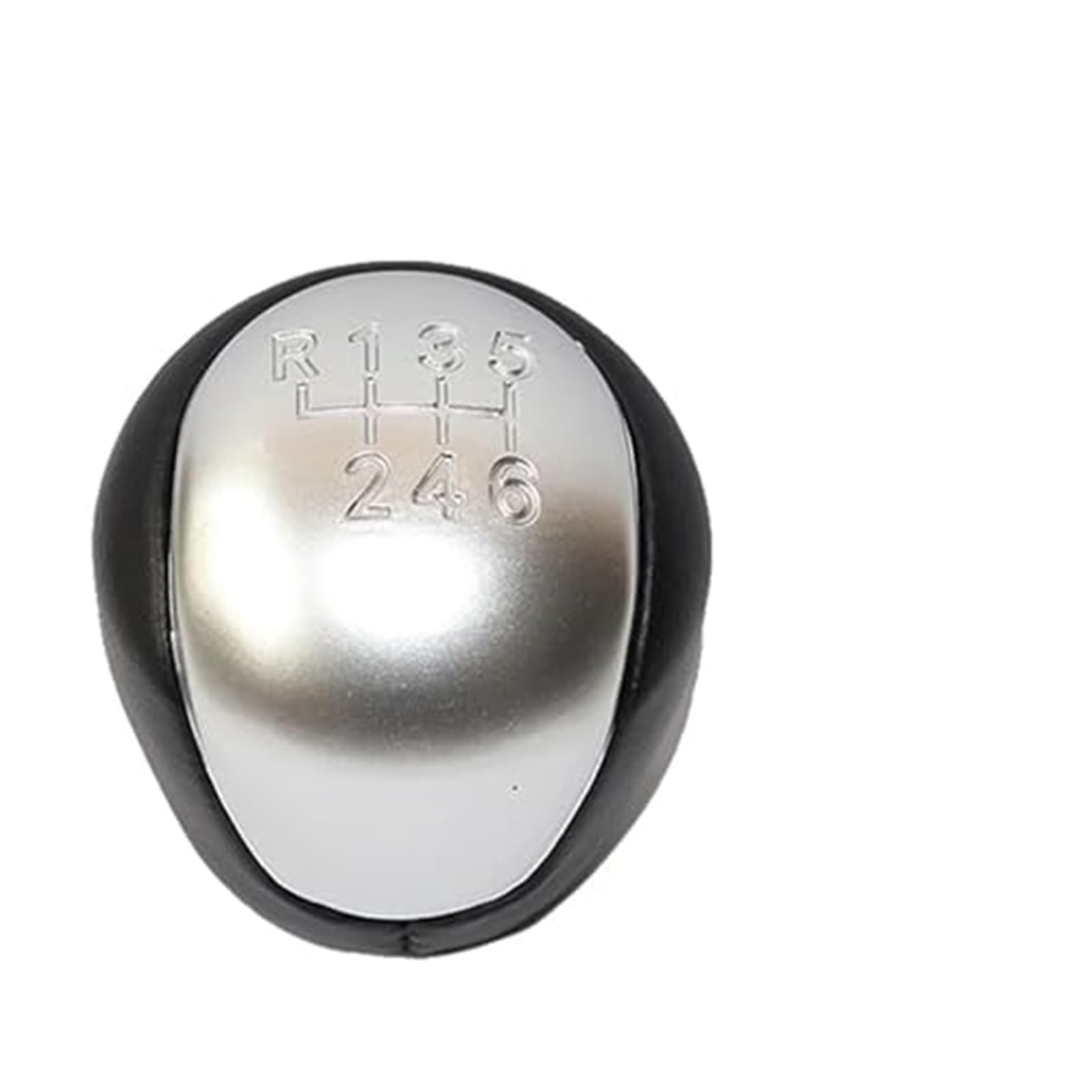 Szwaldaper 5 6 Gang Leder Auto Auto Schaltknauf Hebel Stick, for Hyundai, IX35 2012 2013 2014 2015 2016, for Kia, Cerato 2 Schaltsackabdeckung fürs Auto(Black 6 Speed Silver) von Szwaldaper