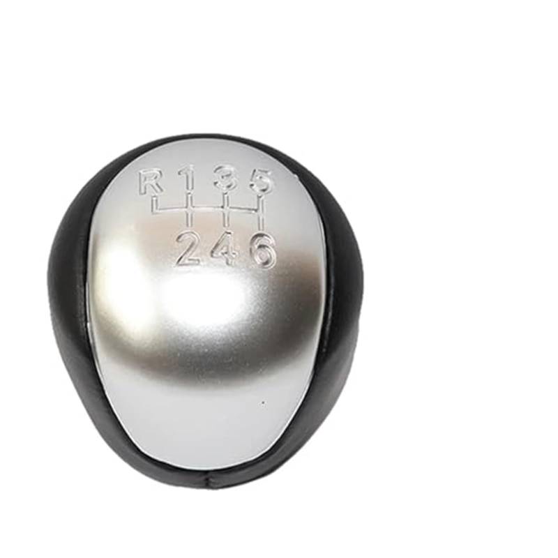 Szwaldaper 5 6 Gang Leder Auto Auto Schaltknauf Hebel Stick, for Hyundai, IX35 2012 2013 2014 2015 2016, for Kia, Cerato 2 Schaltsackabdeckung fürs Auto(Black 6 Speed Silver) von Szwaldaper