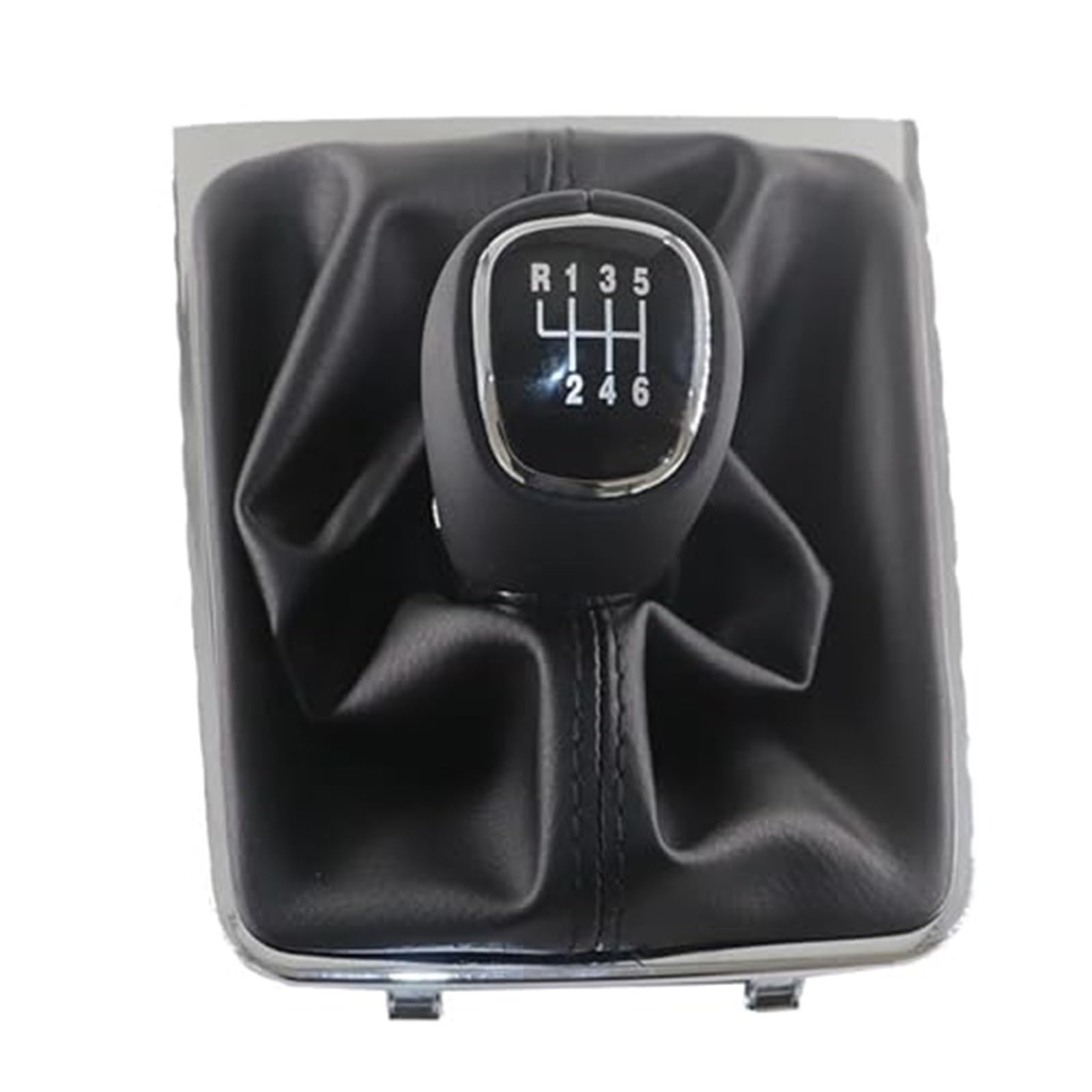Szwaldaper 5 6 Gang Leder Auto Shift Schaltknauf Hebel Gaitor Kofferraumabdeckung, for VW, for Passat, CC B7 2011 2012 2013 2014 2015 Schaltsackabdeckung fürs Auto(Black 6 Speed) von Szwaldaper